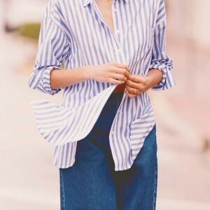 Madewell SignaturePoplin Oversize Shirt Springy Stripe NWOT